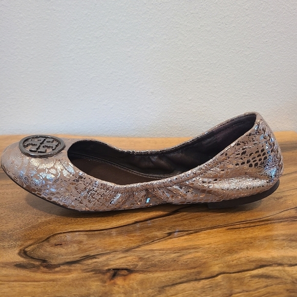 Tory Burch Heidi Metallic Snake Print Ballet Flats - Picture 7 of 12